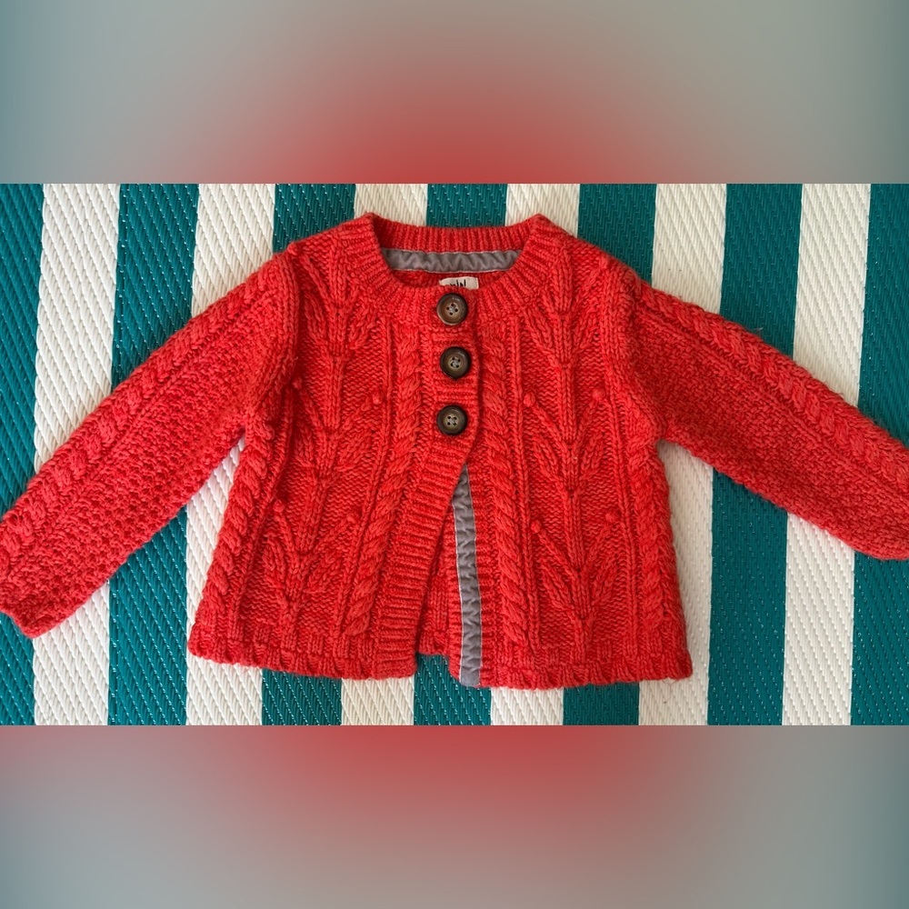 Mini Boden Vibrant Orange Knit Sweater